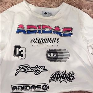 adidas racing cropped tee!